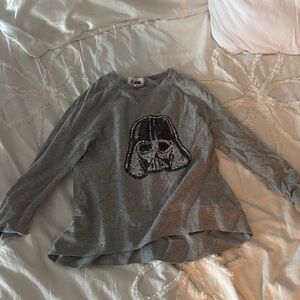 GAP Gray Sequin Graphic Kids Sweater